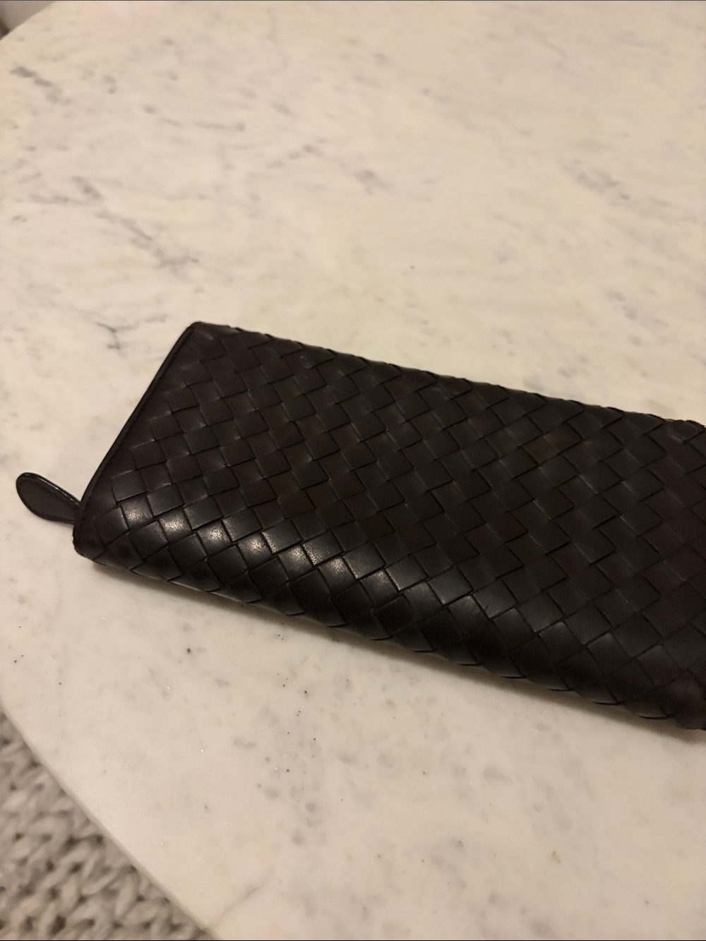 Bottega Veneta Dark Brown Intrecciato Leather Chain Clutch - Picture 6 of 6